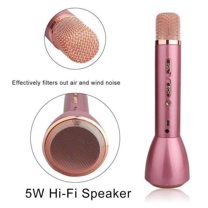 Microfone condensador Bluetooth para karaokê, kit de sistema de microfone remoto com alto-falante de estúdio K098 para aulas de karaokê e KTV.