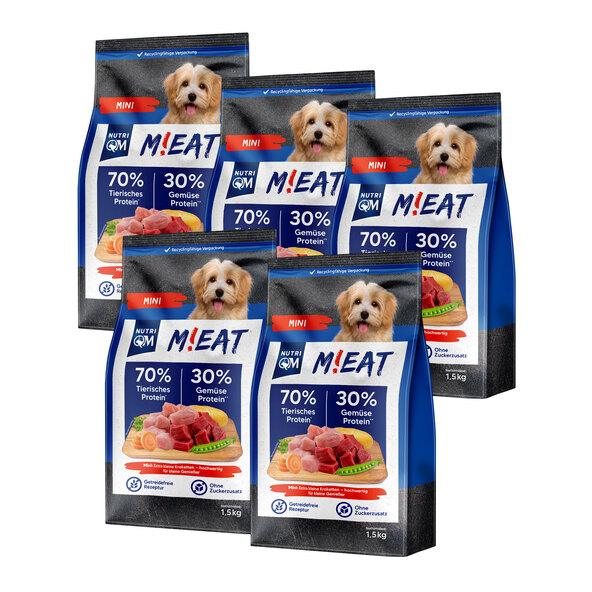 M!eat Mini ξηρά τροφή για σκύλους, 5 x 1,5 kg