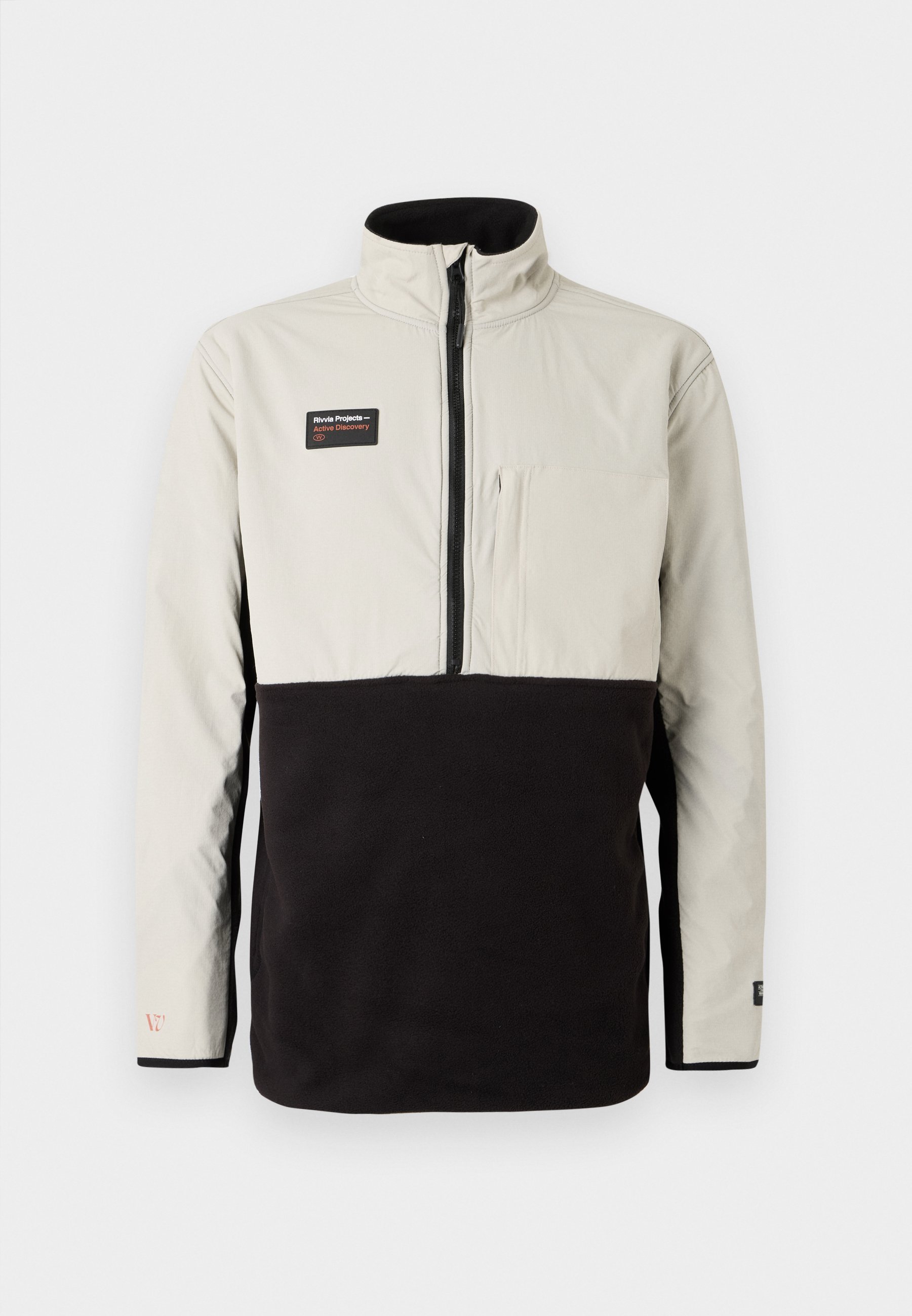 Rivvia Projects BLUR 1/2 ZIP POLAR FLEECE - Fleecejack - zwart/beige