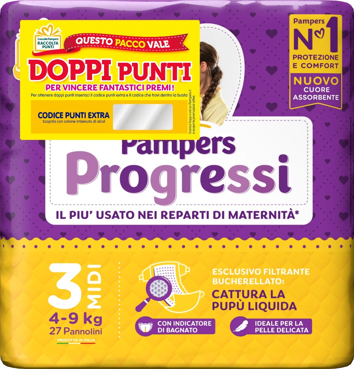 PAMPERS Pampers Progressi Midi 27 stuks maat 3 (4-9 kg)