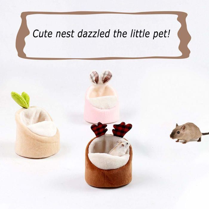 Nido pequeño para mascotas - HANDEIU - Hámster - Marrón - Suave y cómodo - Para interiores
