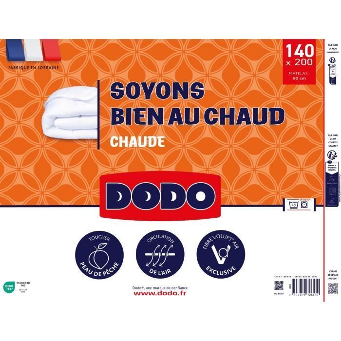 DODO - Edredón - Agradable y cálido - 140 x 200 cm - 400 g/m² - VOLUPT'AIR - Blanco