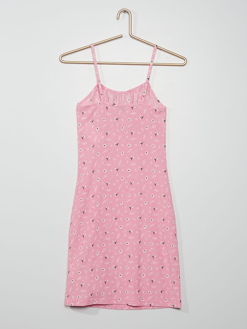 Korte jurk met bloemenprint - ROZE
