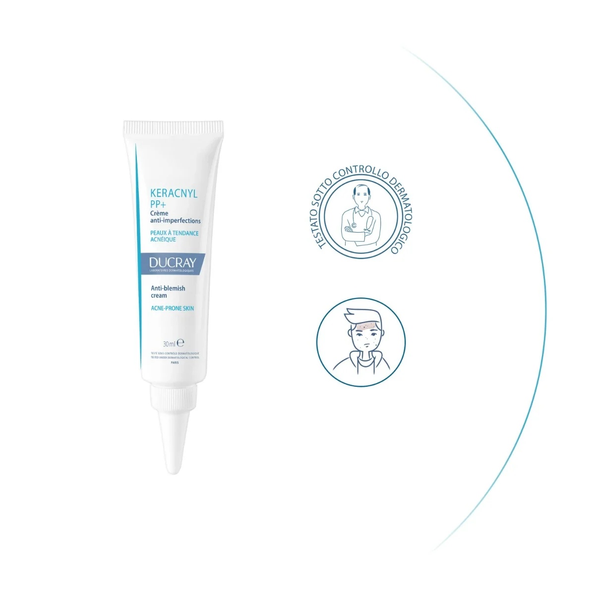 DUCRAY Keracnyl PP+ Ducray crème tegen huidonvolkomenheden 30 ml voor een vette en acnegevoelige huid