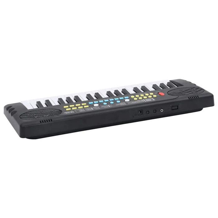 Teclado de piano eléctrico de 37 teclas y micrófono infantil.