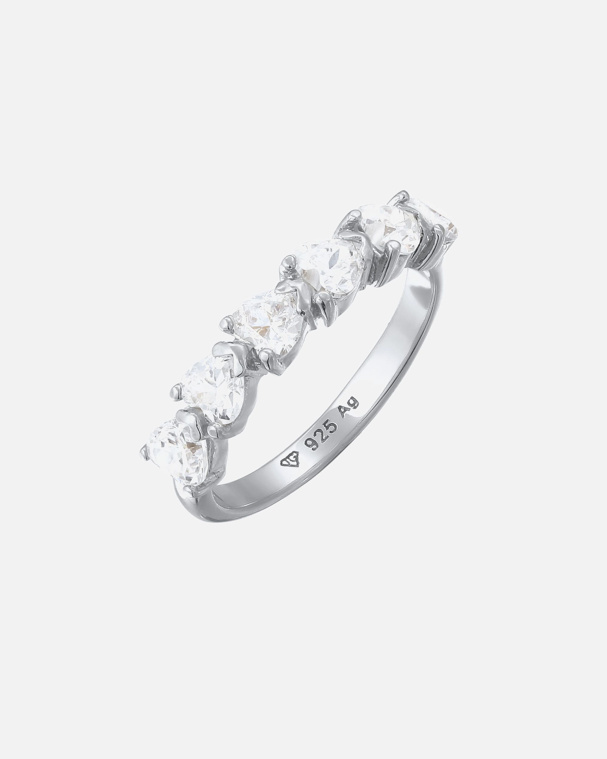 Elli Bague avec Pierres Femmes Coeur Zirconia Blanc Argent Sterling 925 Saint Valentin
