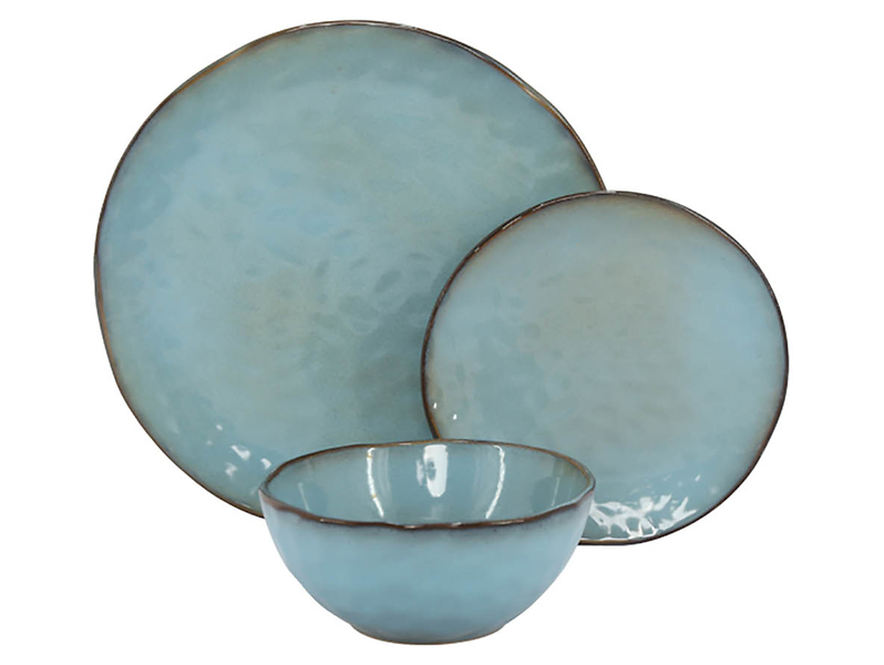 Komplet obiadowy 18 el. ceramiczny Katachi niebieski