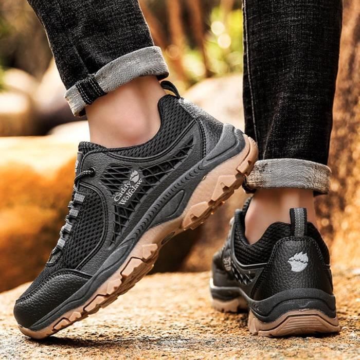 Zapatillas de senderismo bajas, transpirables y antideslizantes para hombre, ideales para caminar, hacer trekking y practicar montañismo.