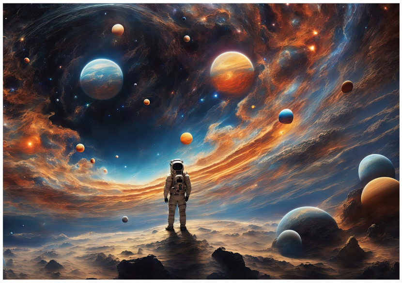 Fototapeta Kosmonauta Planety Galaktyka Tapeta Dla Dzieci Chłopca 250X175