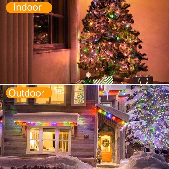 Guirnalda de luces LED navideñas de 30 m, resistente al agua, 8 modos - Decoración interior/exterior para árboles, patios y bodas - SANYU