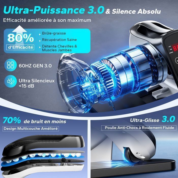 Mini Electric Elliptical Bike - PULSE360 - 15 Speeds - Ultra-Quiet - with Remote Control - LCD Screen - for Office and Home