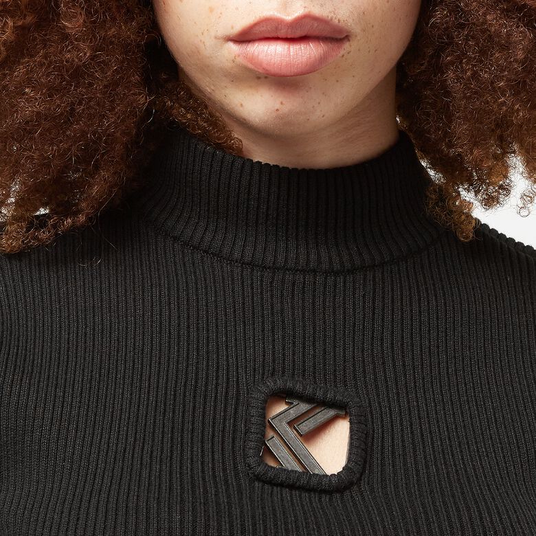 Metalen OG ribgebreid T-shirt met col