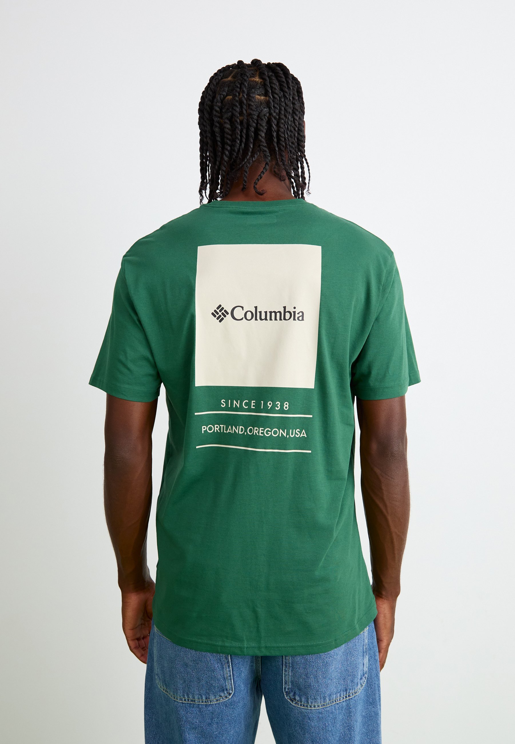 Columbia BARTON SPRINGS GRAPHIC TEE - T-shirt met print - regenwoud/donkere steen