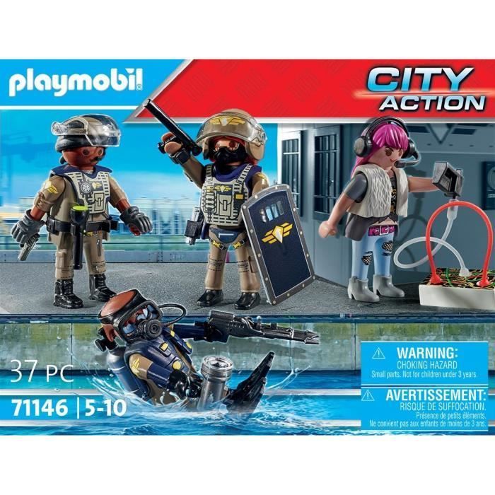 PLAYMOBIL 71146 Special Forces Team with Bandit, Police Officers, City Action, 37 pieces, Ages 5+