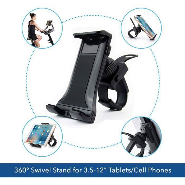 Supporto per tablet, supporto per cellulare, supporto girevole a 360° per cyclette/ellittica/bicicletta, supporto per PC