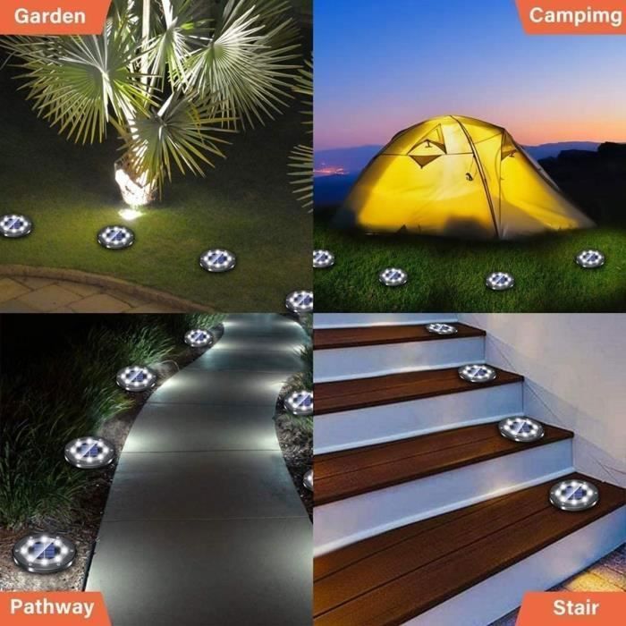 Foco solar exterior KENLUMO - Foco empotrable - 8 LED - Blanco frío - Resistencia al agua IP65