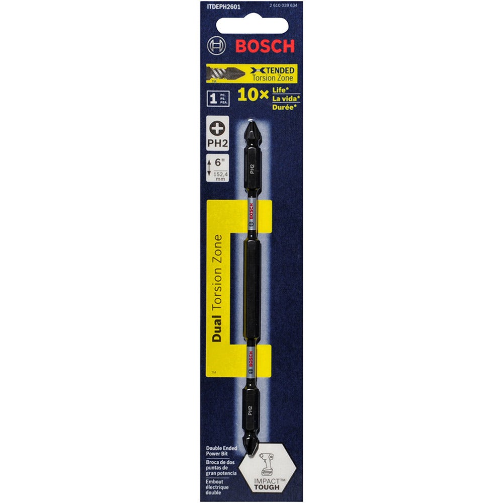 BOSCH PH2 x 150 mm Phillips Doppelzahn-Schlagschrauberbits - IMPACT TOUGH