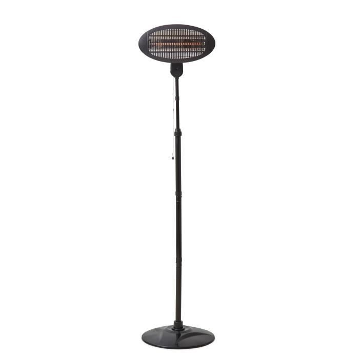 FAVEX Fano Electric Floor Heater - 2000 W - 3 Heat Settings - Black