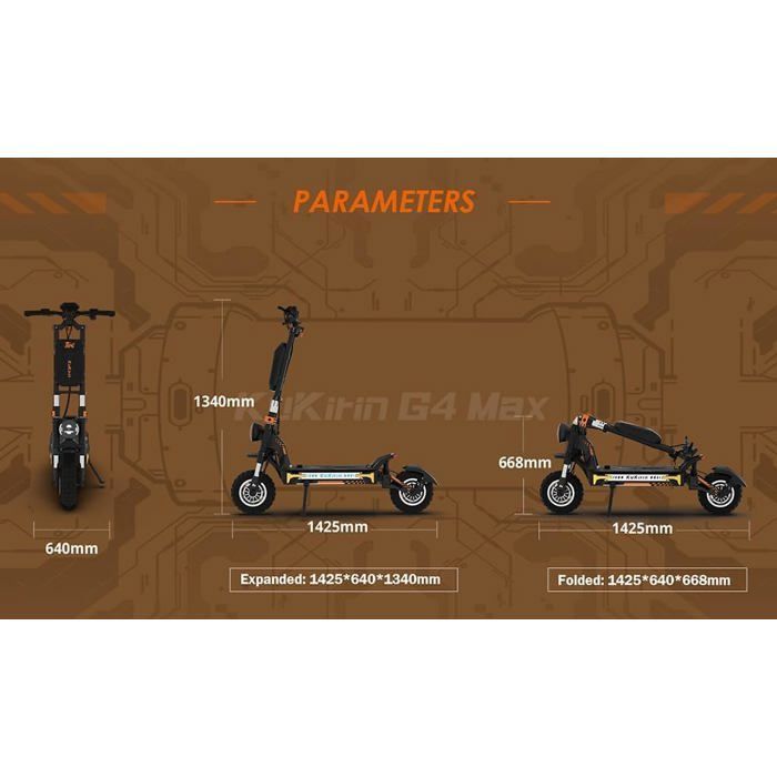 Elektrische scooter - KuKirin G4 Max - Twee 3200W motoren - Verwijderbare 60V 35,2Ah accu - Maximale actieradius 95 km
