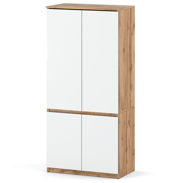 Szafa do przedpokoju z półkami 80cm posti dąb wotan biała