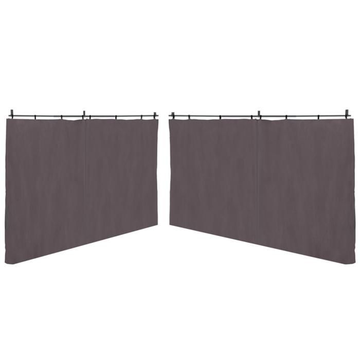 IDMARKET Lot de 2 rideaux pour pergola 3 et 4 M gris panneaux muraux avec fermeture éclair