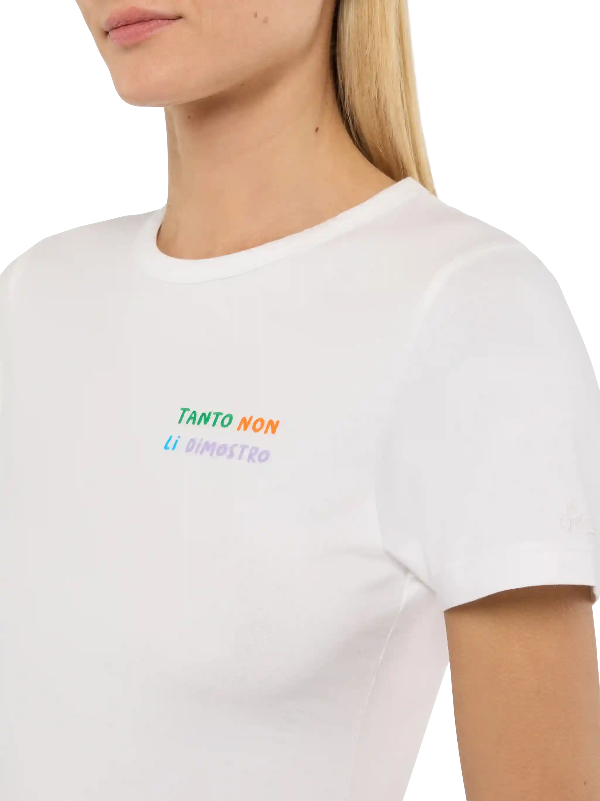 Katoenen T-shirt met borduurwerk. Ik lijk er niet op, Emilie.