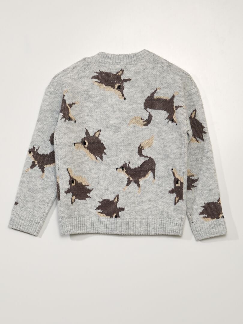 Jersey de punto jacquard - GRIS