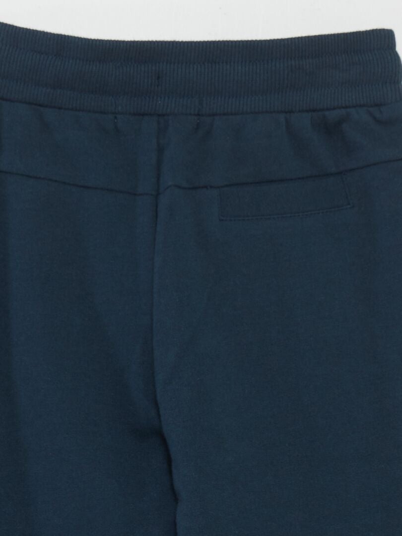 Pantalones deportivos de felpa con costuras decorativas - AZUL
