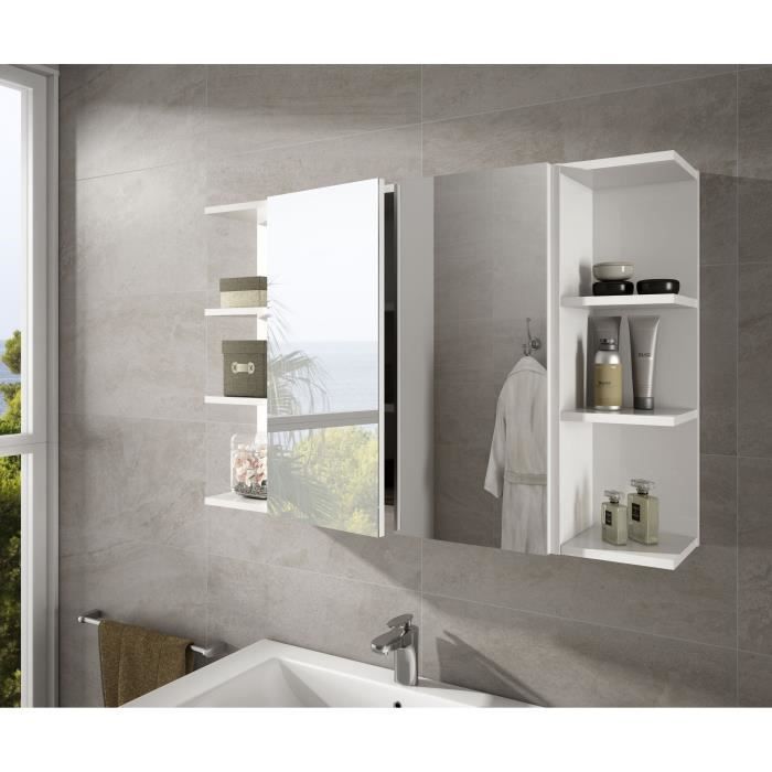Dmora - Meuble haut Tacoma, 20 x 19,5 x 65 cm, blanc, Panneau effet bois