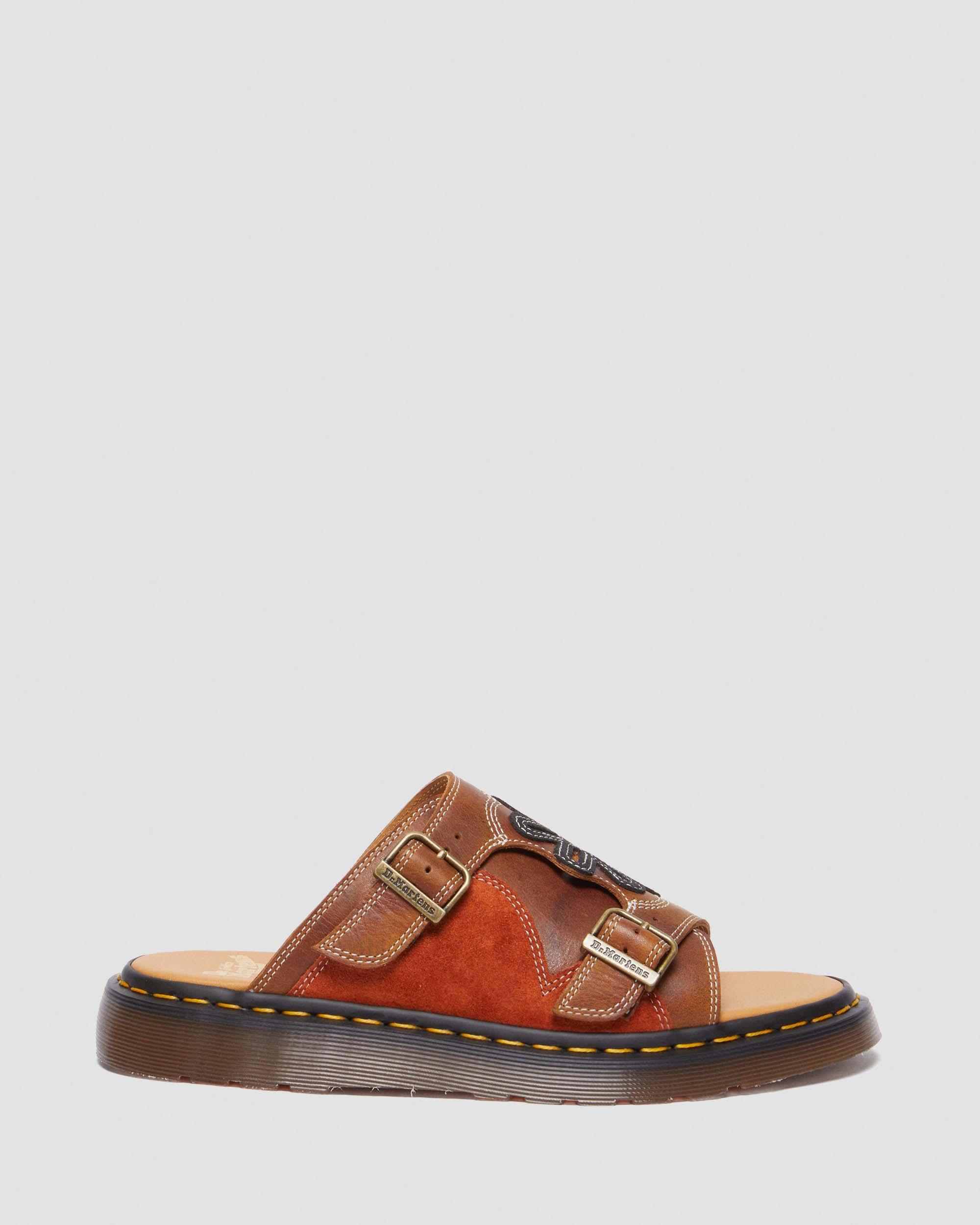 Dayne Made in England Leather & Suede Applique Slides