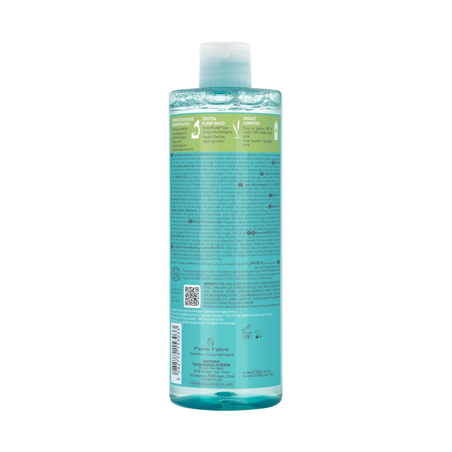A-DERMA Eau micellaire nettoyante purifiante