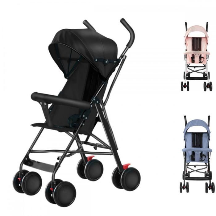 Poussette canne - XUANYU - Poussette citadine - poussette compacte - Avec Tapis En Coton + Moustiquaire - Noir