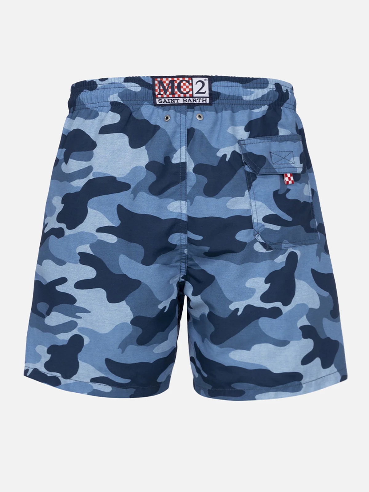 Gustavia Camouflage Mid-Length Swim Shorts | Peach Touch Effect Fabric | Elasticated Waistband with Drawstring | MC2 Saint Barth