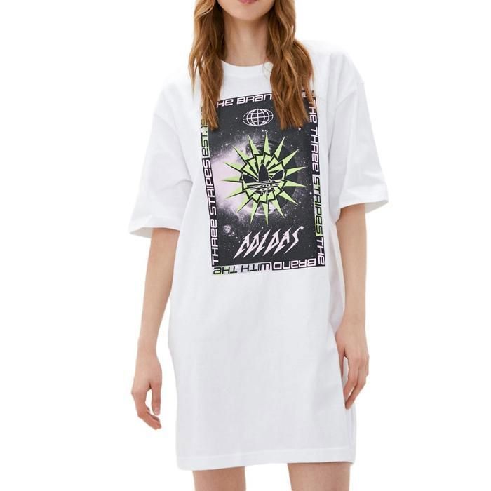 Vestido camiseta blanco para mujer de Adidas