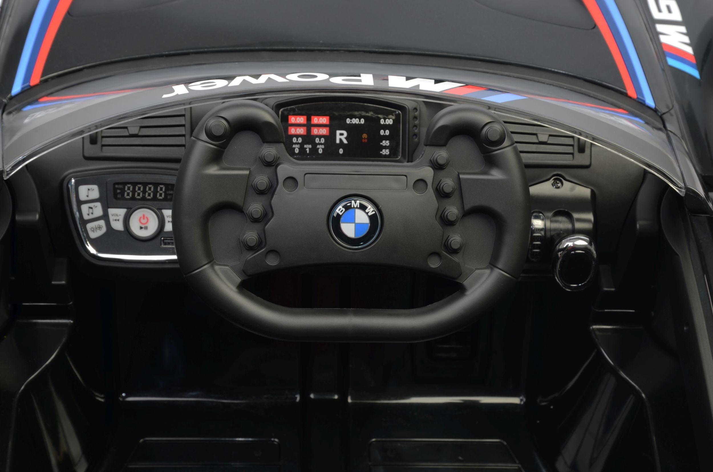 Spielzeugladen Elektrisches Kinderauto BMW M6 Sport GT3 mit Bluetooth, EVA-Ledersitz, Tragfähigkeit 35 kg, AUX/USB-Anschluss, MP3-Player, Hupe und Motorengeräusch am Lenkrad, Fernbedienung