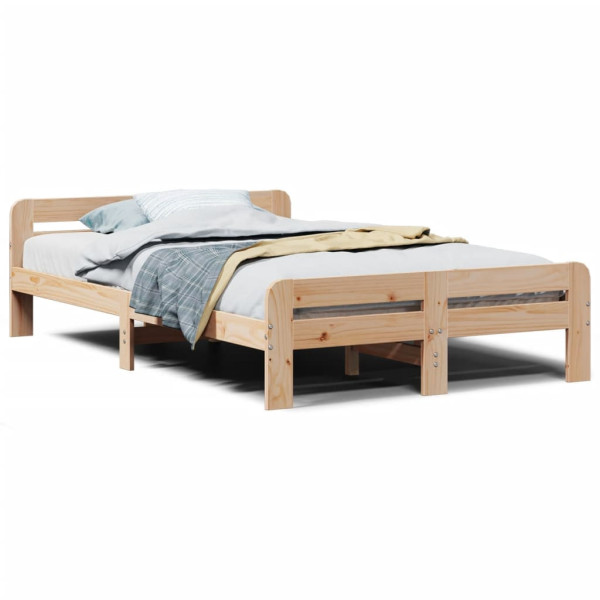 Łóżko Drewniane Rama Łóżka Sofa Brązowe Do Sypialni Pokoju 135x190 cm