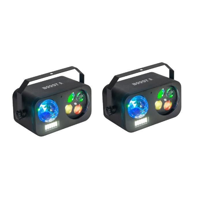 Party Light & Sound Lighting Kit with 4 RGB PAR Projectors, 2 Astro Strobe Gobo Lighting Effects, and a 1L Liquid Fog Machine