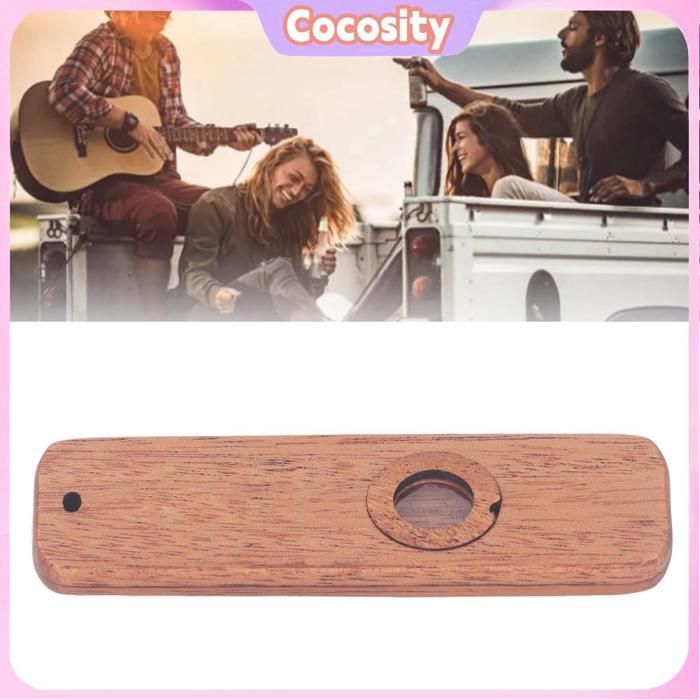 Kazoo de madera Cocosity, kazoo profesional compacto y portátil de caoba para niños, principiantes y adultos, 2,3 pulgadas cuadradas.