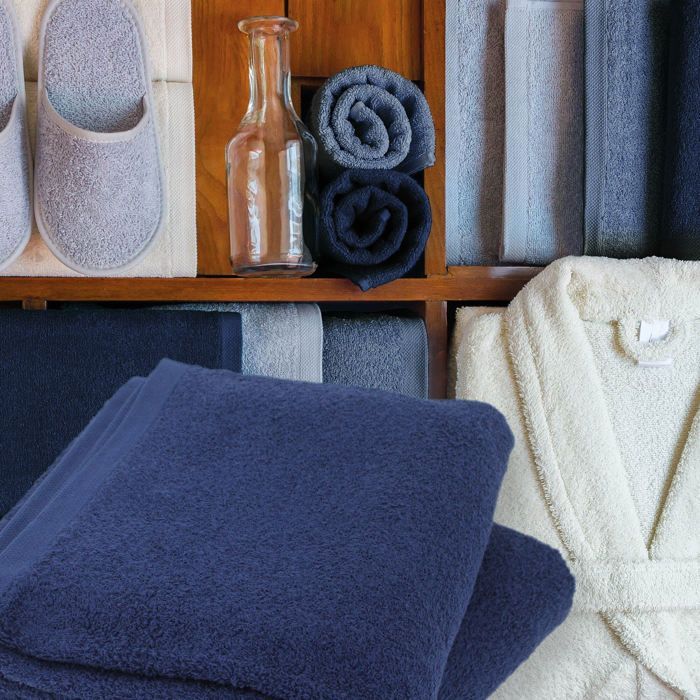 Set of 2 bath towels 90x150 cm ALPHA navy blue