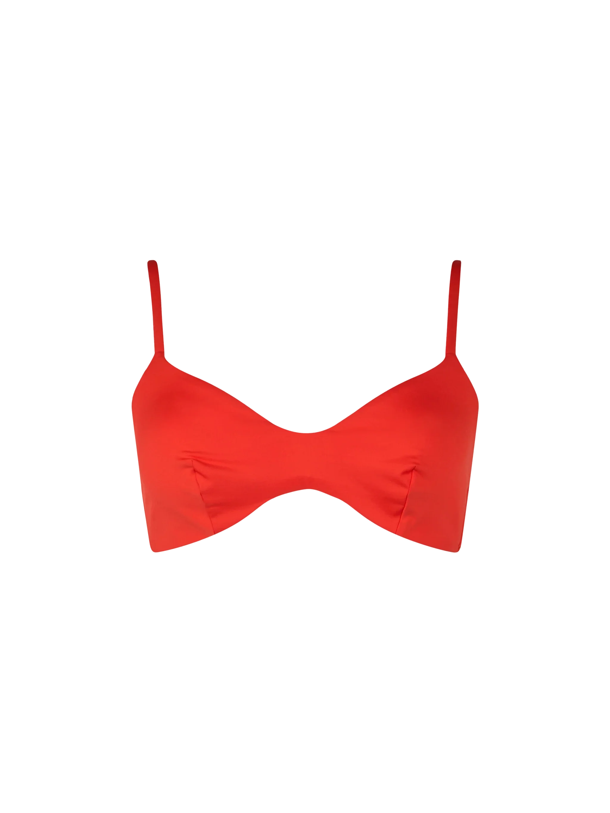 Top de playa naranja con cuello redondo para mujer, estilo bralette, mayo