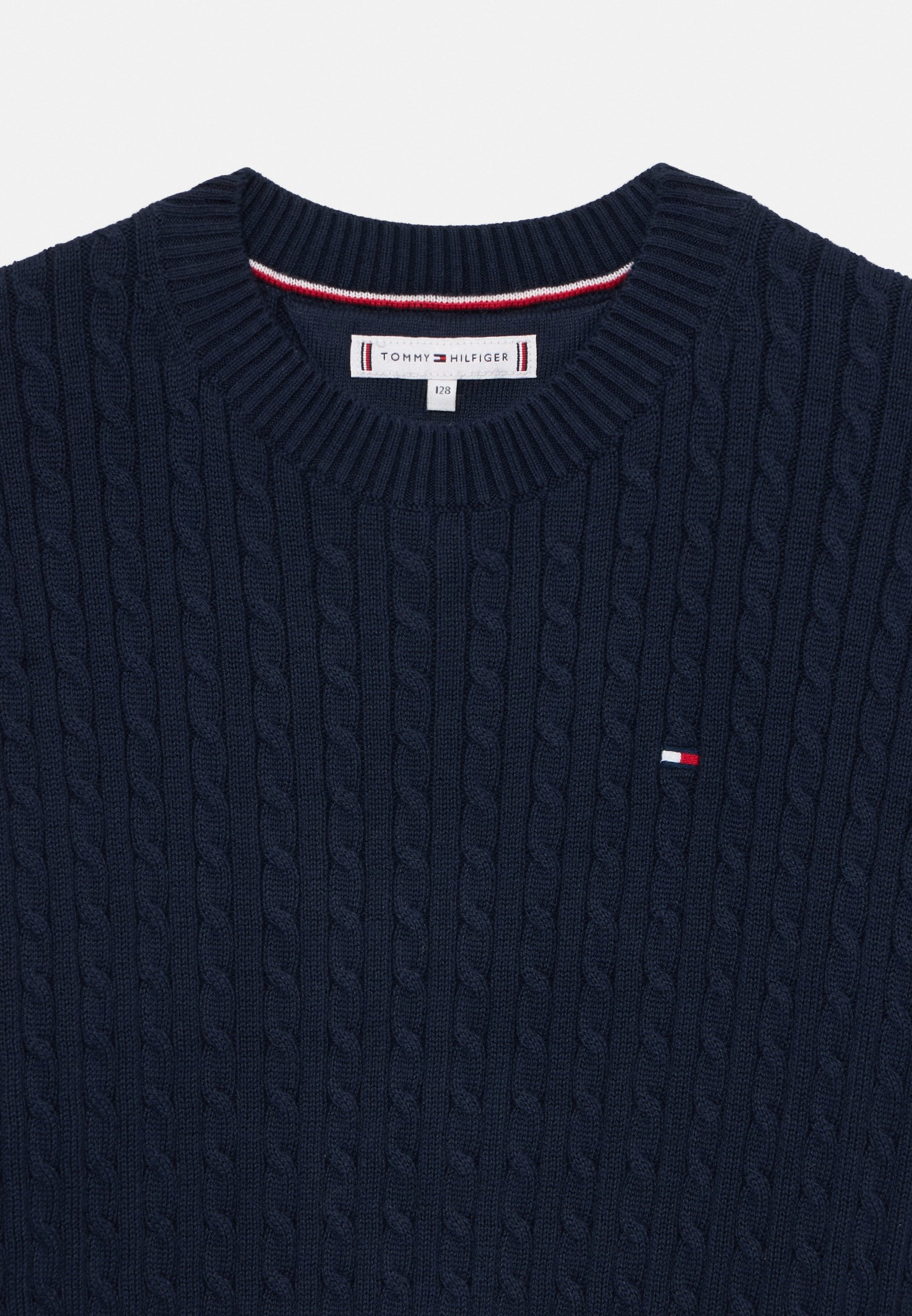 Tommy Hilfiger kabeltrui - trui - donkerblauw