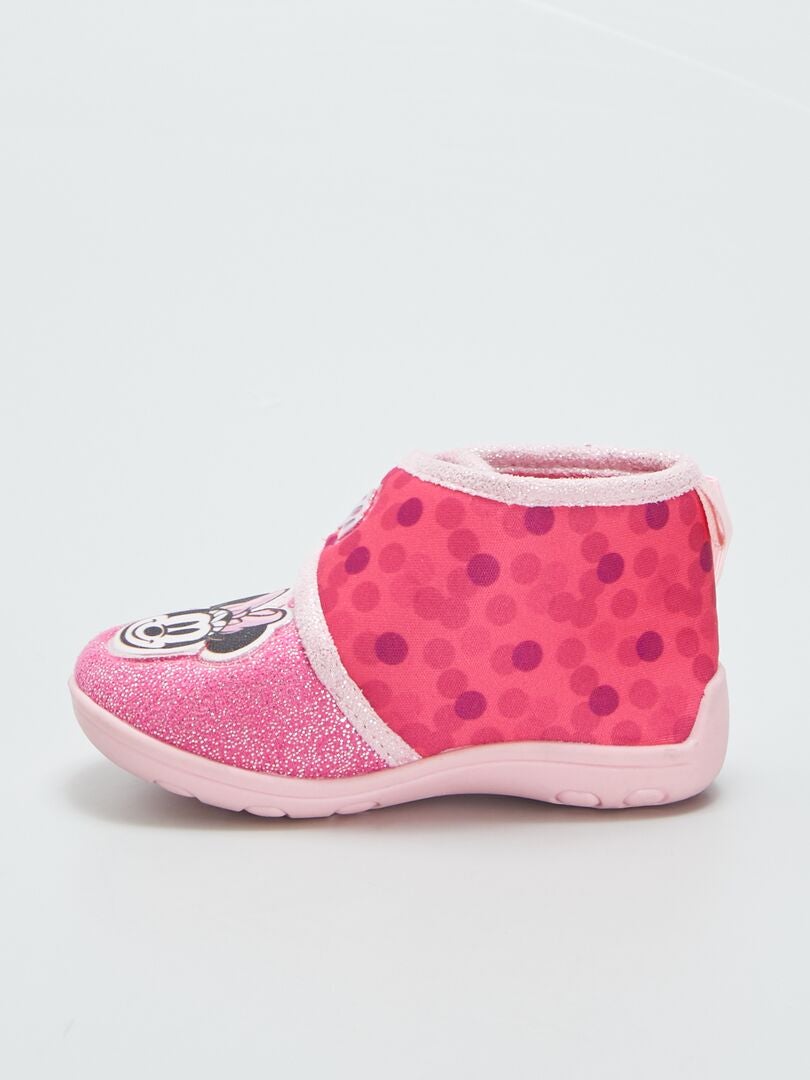 Hoge slippers 'Minnie' - fuchsia