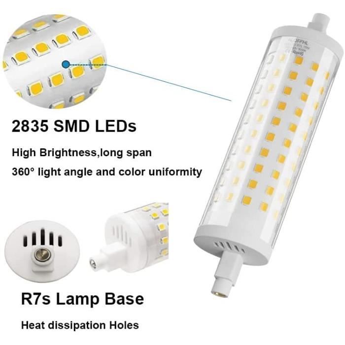 Lampadina LED R7S da 118 mm dimmerabile, 20 W, faretto lineare a doppio attacco tipo J, 1500 lumen, 6000 K, confezione da 2 (bianco freddo)