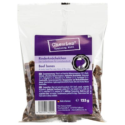 Chewies Mini Bone Treats blandet pakke 6 x 125 g