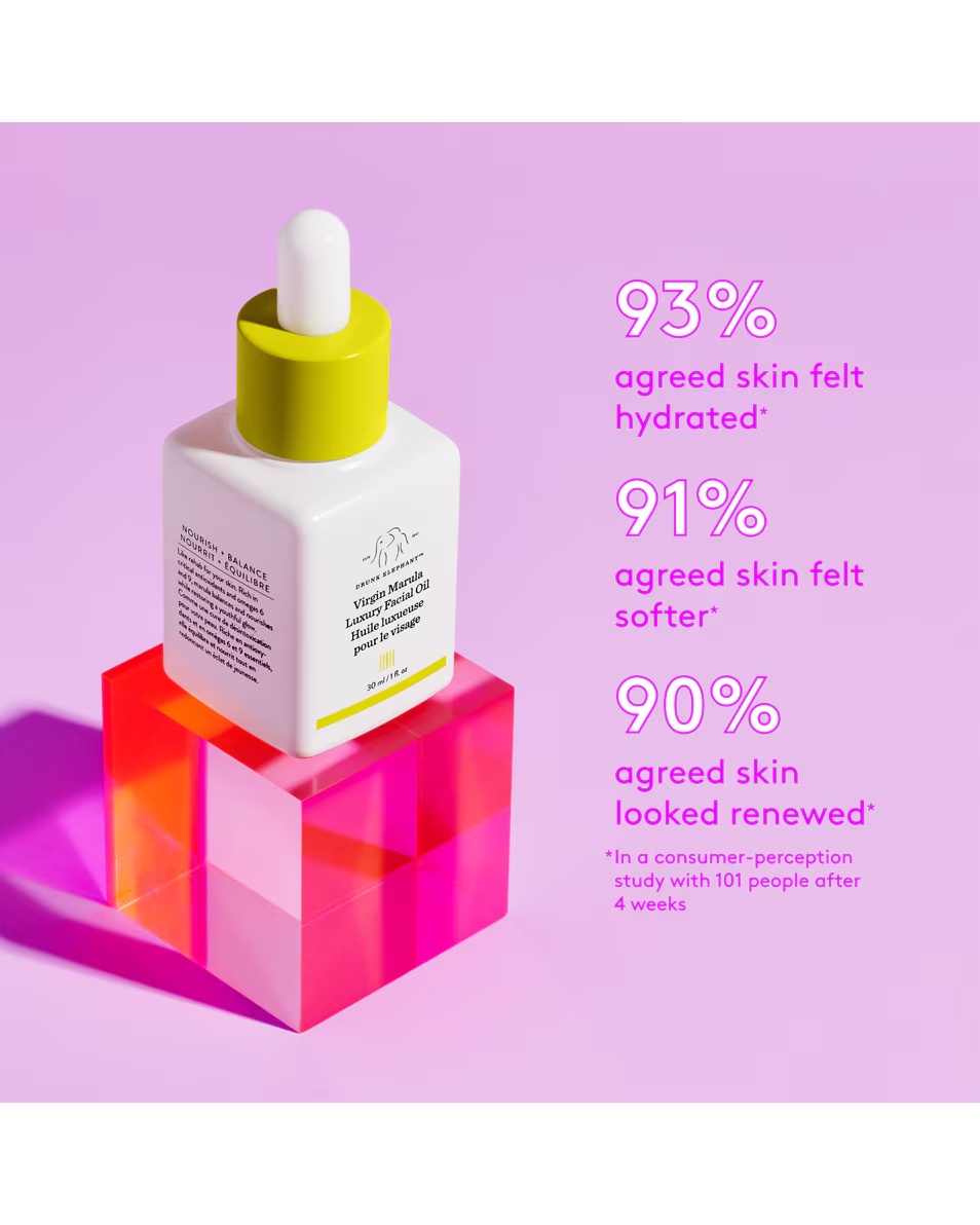 Cremă hidratantă Drunk Elephant, ulei facial de lux Virgin Marula