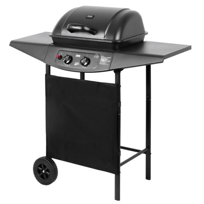 Teesa BBQ 2000 TSA0800 2-Flammen-Gasgrill mit Rädern