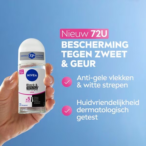 NIVEA Black & White Invisible Original antiperspirant roller 50ml
