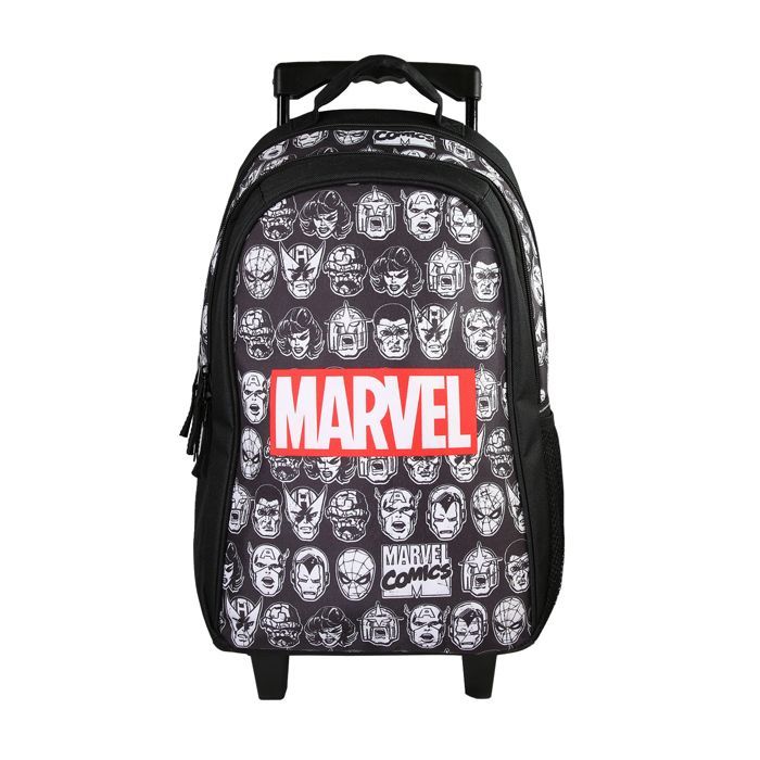 Bagtrotter - Avengers - Marvel - Sac à Dos Scolaire - Sac à Dos à Roulettes -  Noir - 2 Compartiments Zippés - 1 Poche...