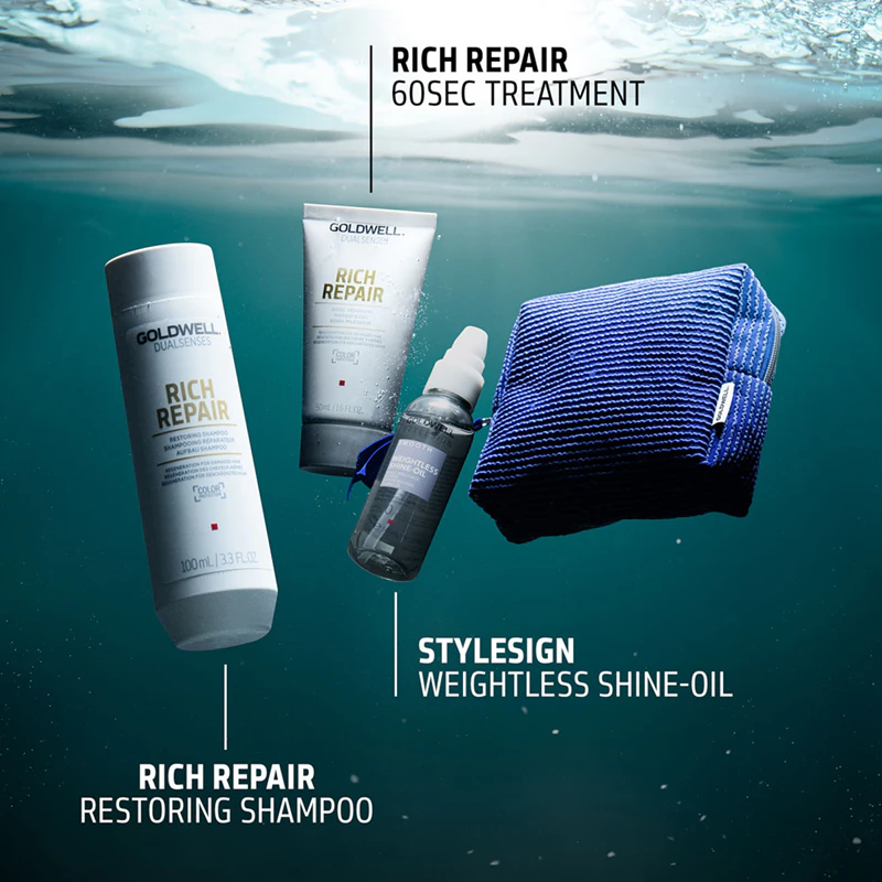 Cestovná sada Goldwell Dualsenses Rich Repair vyživuje a hydratuje