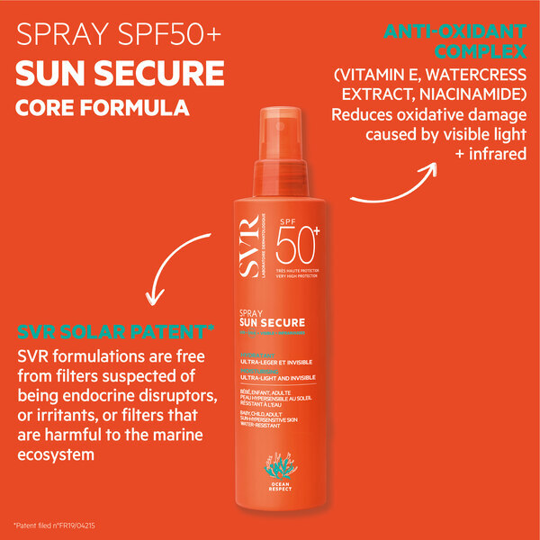 Spray de protecție solară SVR SUN SECURE SPF 50+ pentru față și corp 200 ml